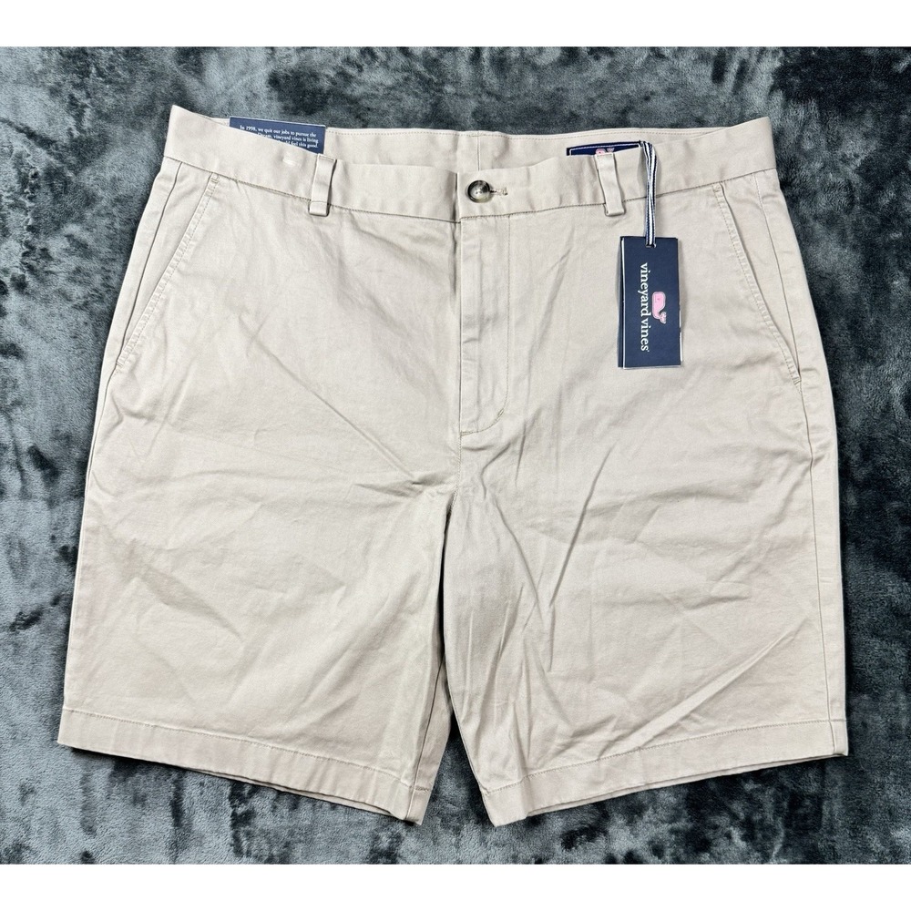 Vineyard Vines Men's 36 9" Stretch Breaker Shorts Khaki Chino NWT $75